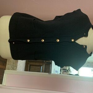 Black Button-Up Women's Sweater Vest